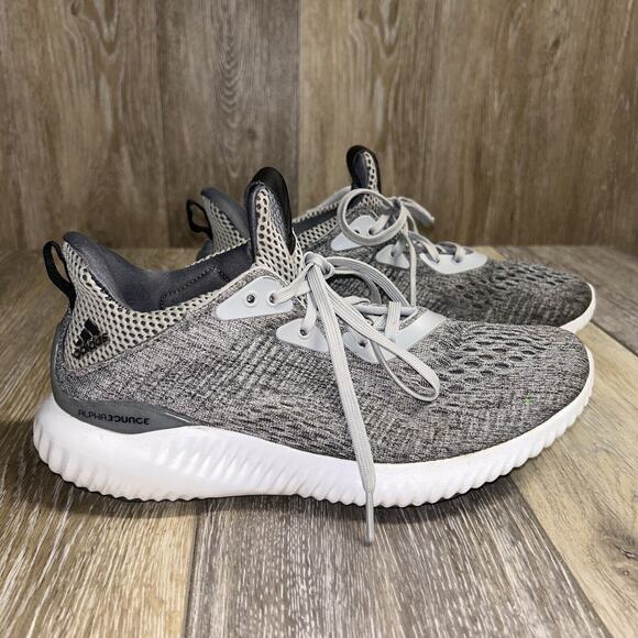 Adidas Mens US Size 7 Alphabounce Gray White Running Athletic Sneaker Shoes - Picture 1 of 12